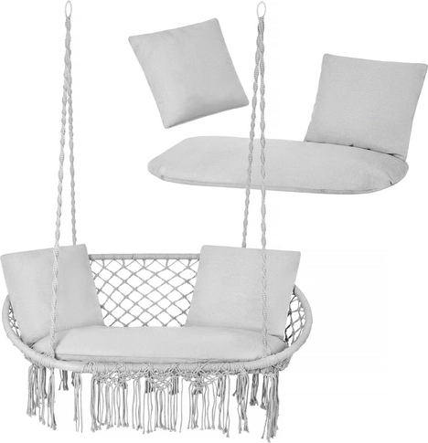 Komplet blazin za dvojni viseči stol »gnezdo« GARDLOV – siva