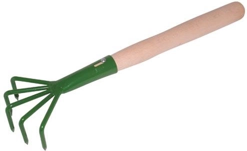 Vrtne grabljice s 5 konicami in lesenim ročajem 24 cm