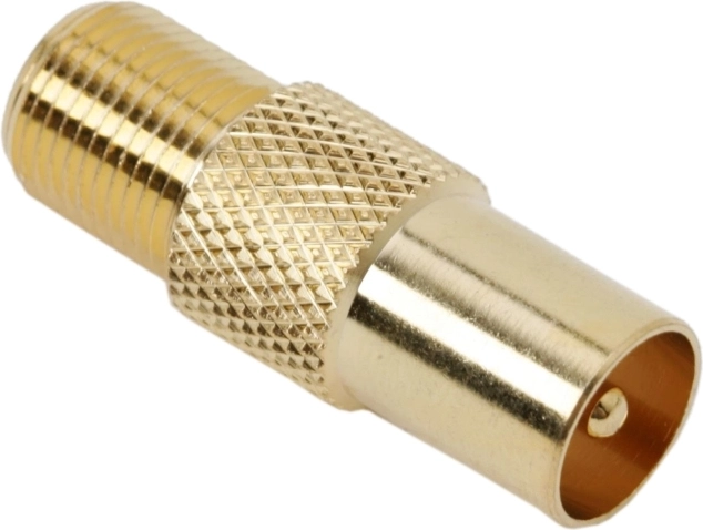 Pozlačeni adapter iz F-vtičnice na TV-koaksialni vtič