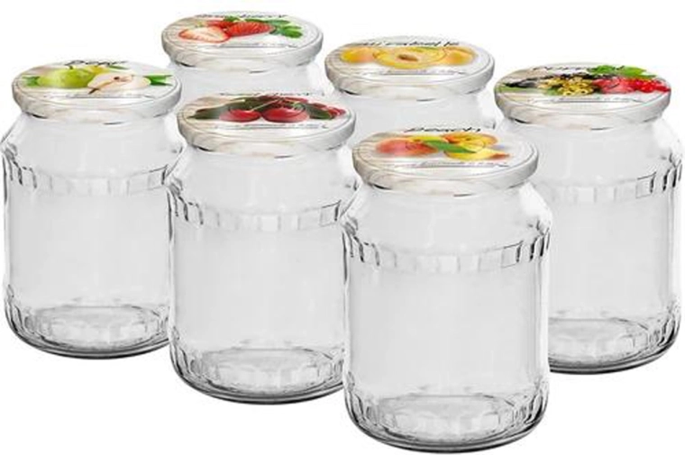 Vložene kozarce z navojnim pokrovčkom Twist 720 ml, set 6 kos