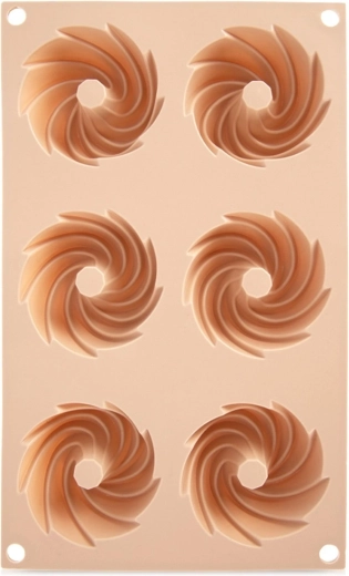 Silikonski pekač za mafine in mini babke z osrednjim stožcem, bež 28 × 17 × 3 cm