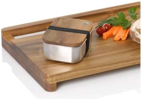 Integriran nerjaveč zaboj z lesenim pokrovom