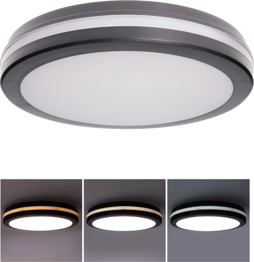 Solight LED-svetilka Gari 26 W, 300 mm, IP65, 3 CCT, črna