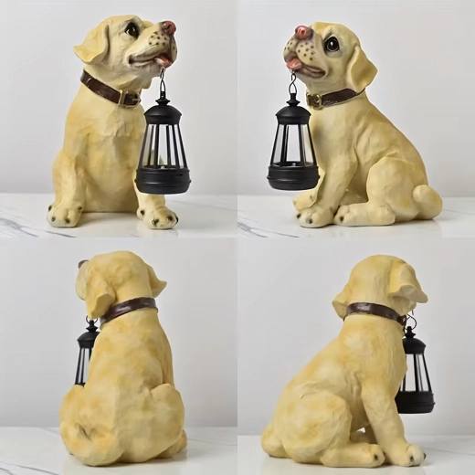 Sončna vrtna svetilka – dekorativni pes z LED laterno