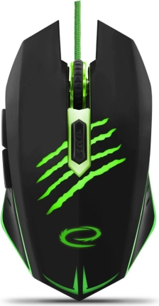 žična igralna miška 6D optična USB Esperanza Claw zelena