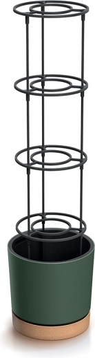 Samonamakalni lončar z oporo za paradižnik 35 l Prosperplast Home Grower, temno zelen