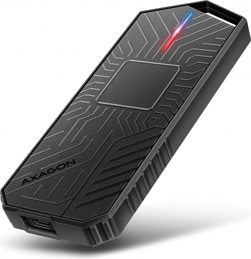 Igralno aluminijasto ohišje AXAGON USB‑C 3.2 Gen 2 za M.2 NVMe/SATA SSD