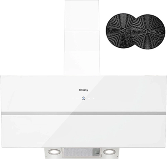 Stenska kuhinjska napa ISEASY 90 cm, poševna, A++, 594 m³/h, bela