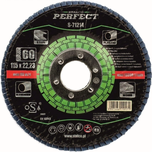 Lamelni kolut 115 × 22,23 mm zrnavost 40, korundni STALCO