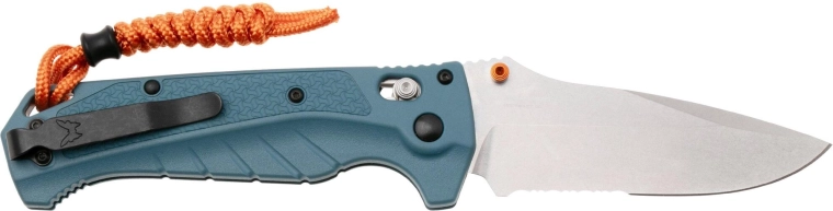 Benchmade Adira 18060S folding knife with partially serrated drop point blade