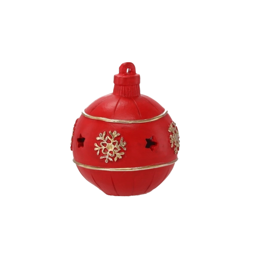 Božična LED okrasna krogla rdeča 13 cm