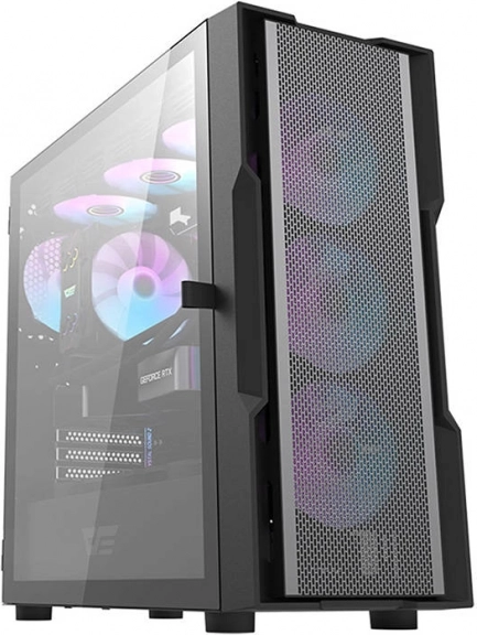 Računalniško ohišje Darkflash DK431 Mesh (črno) + 4 ventilatorji