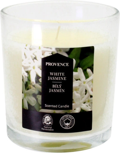Dišeča sveča v steklu Beli jasmin 7 × 8 cm