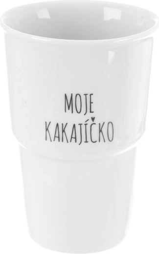 Porcelanasti lonček brez ročaja Moje kakajčko 350 ml