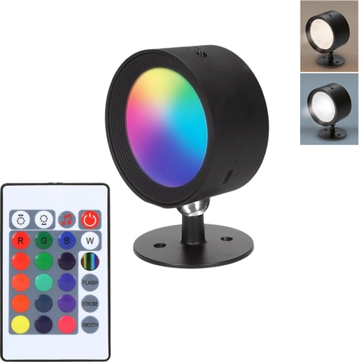 Solight polnilna LED stenska svetilka RGB z daljinskim upravljalnikom