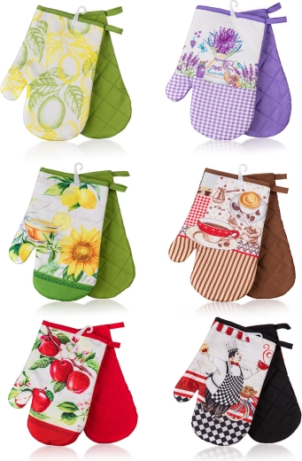 Kuhinjske prijemalke z zanko 27 × 17 cm, set 2 kosov, mešanica motivov