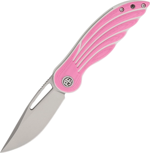 Petrified Fish Nightingale pocket knife 7.8 cm, pink G10, sandblasted blade