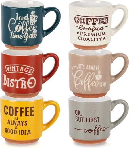 Keramične skodelice za espresso 110 ml, komplet 6 kosov