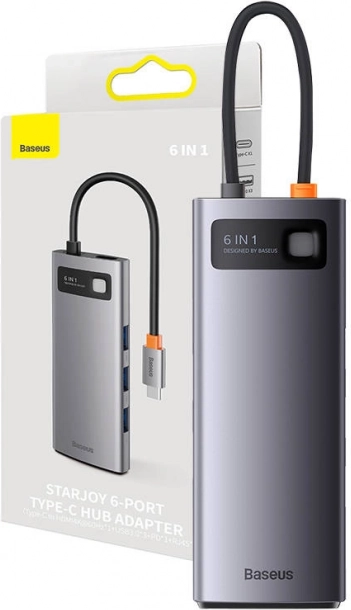 Baseus StarJoy 6v1 USB-C razdelilnik z več priključki