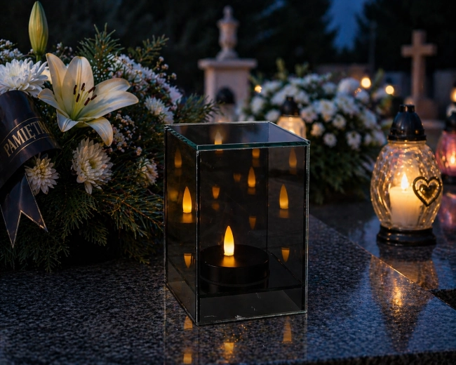 LED lampijon v obliki kocke 10 × 10 × 15 cm