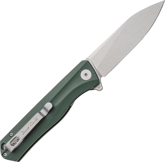 Durable D2 steel with stonewash finish
