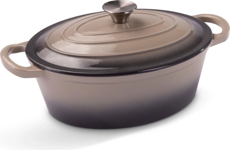 Lamart oval cast iron pot with lid 28 × 22 cm
