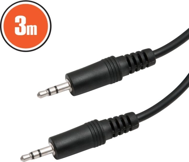 Avdio kabel jack 3,5 mm – jack 3,5 mm, 3 m, črn