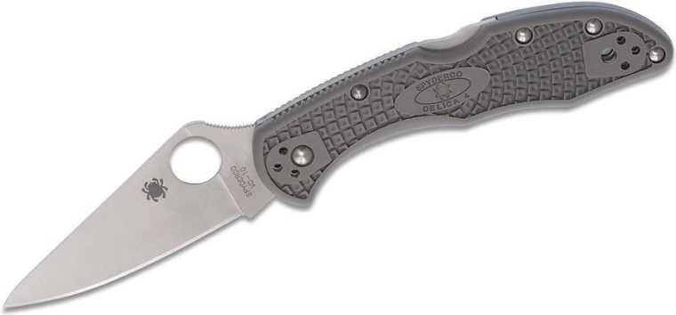 Spyderco Delica 4 Lightweight – žepni nož 7,5 cm, saten, siv, FRN