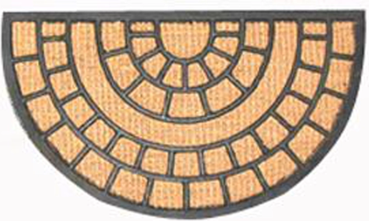 Polkrožna predpražnica iz kokosa in gume 40 × 70 cm