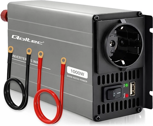 Qoltec pretvornik napetosti MS Wave 12 V na 230 V 500/1000 W
