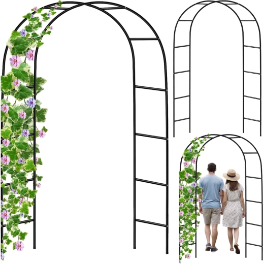 Vrtna kovinska pergola – lok za vzpenjavke 240 × 140 cm