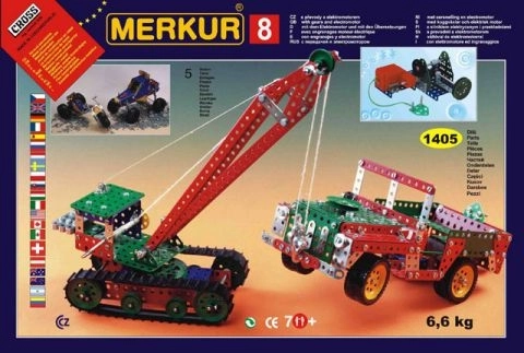 stavebnica merkur 8 – 130 modelov, 1405 kosov, 5 plasti