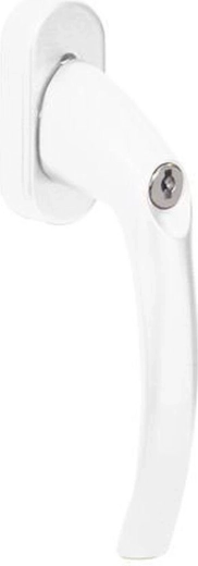 Zaklepni ročaj za plastična okna in vrata RICHTER, bel aluminijast