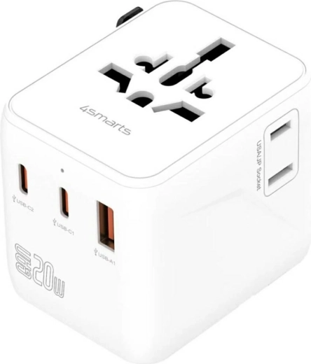 Potovalni adapter 20 W GaN NOMAD z 2x USB‑C in 1x USB‑A