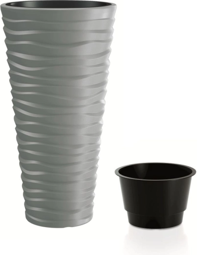 Cvetlični lonec Prosperplast Sand Slim, sivi kamen, 75 cm