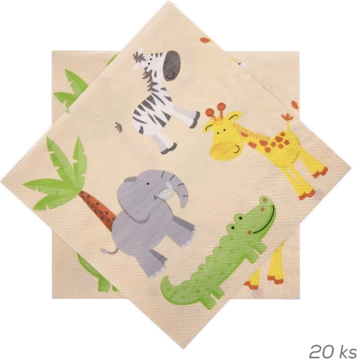 Papirnati prtički zoo 33 × 33 cm 20 kosov