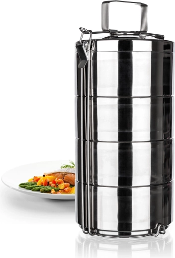 Four separate containers for a complete lunch
