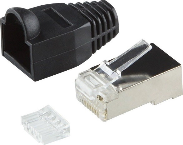 Konektorji RJ45 CAT.6 z zaščito, črni