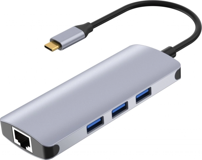 Priklopna postaja USB‑C (hub) z LAN, HDMI 4K in čitalnikom kartic