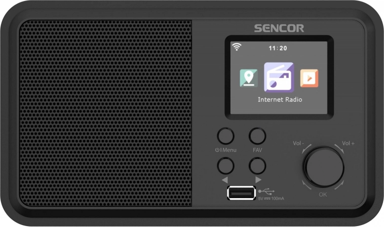 Internetni radio Sencor z močjo 4 W in WiFi