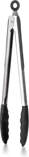 Kuhinjske klešče iz nerjavnega jekla s silikonskimi konicami 30,5 cm Culinaria Black