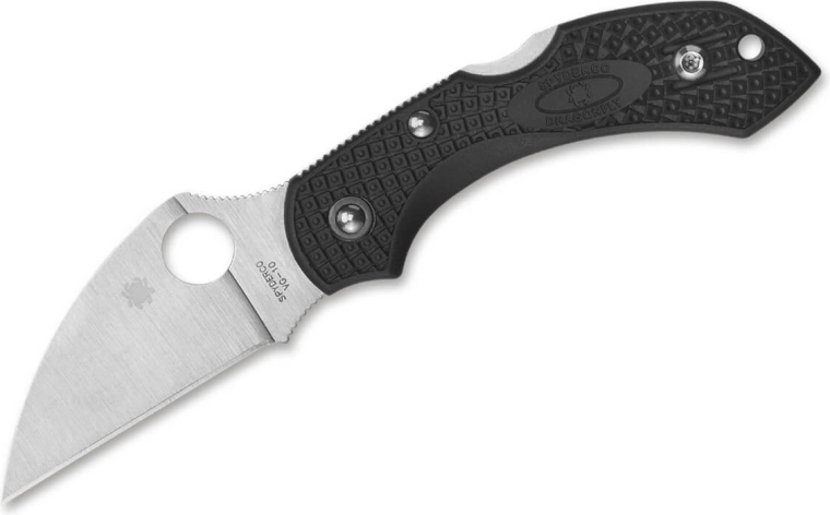 Spyderco Dragonfly 2 Wharncliffe žepni nož 5,8 cm, satin, črn FRN
