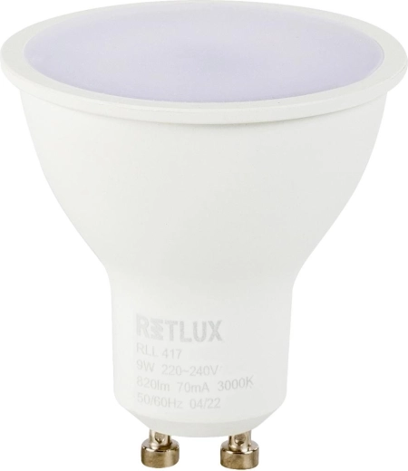 RETLUX GU10 9 W warm white LED bulb