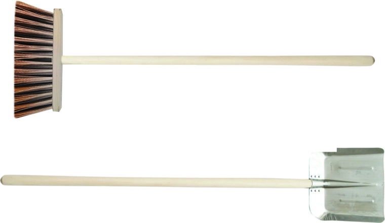 Izjemno močna aluminijasta lopata z lesenim ročajem 130 cm + metla