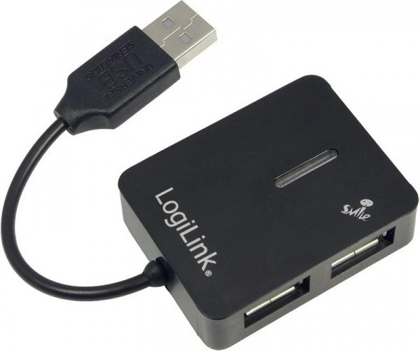 LogiLink USB hub 4‑portski USB 2.0 črn