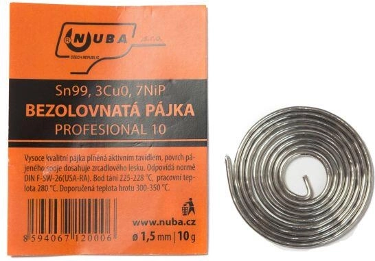 Cevasta kositrna spajka 1,5 mm, 10 g z aktivnim fluksom