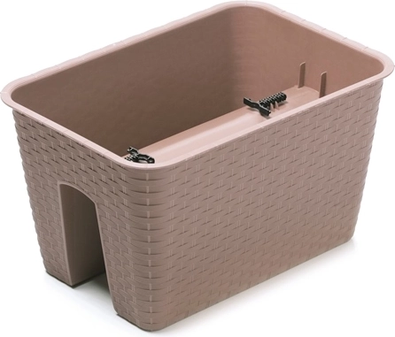 Lonček za rože za ograjo Ratolla 40 cm moka