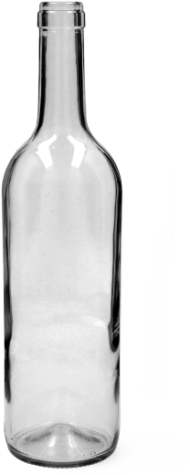 Steklenica za vino iz stekla 0,75 l Bordeaux, prozorna