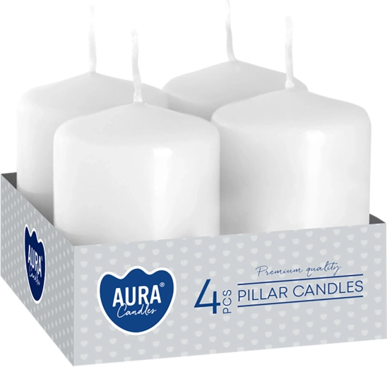 Adventne svečke 60 × 40 mm bele (4 kos)