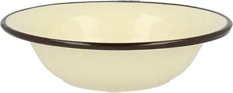 Emajlirana skleda Silesia Rybnik 0,55 l, premer 18 cm, kremna